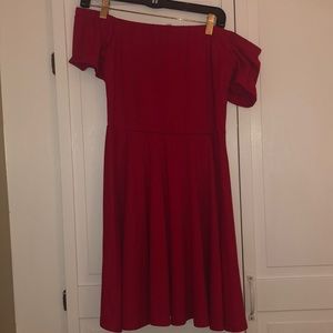 Nine Britton off the shoulder brushed knit dress